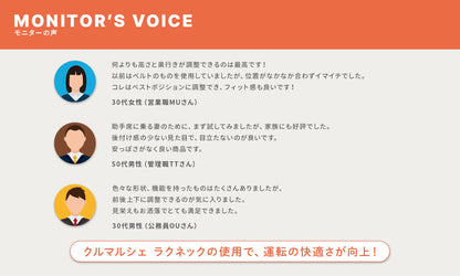 【CAR GRAPHIC掲載×専門家が推薦】RAKUNECK (ラクネック) ヘッドレスト取付ネックパッド