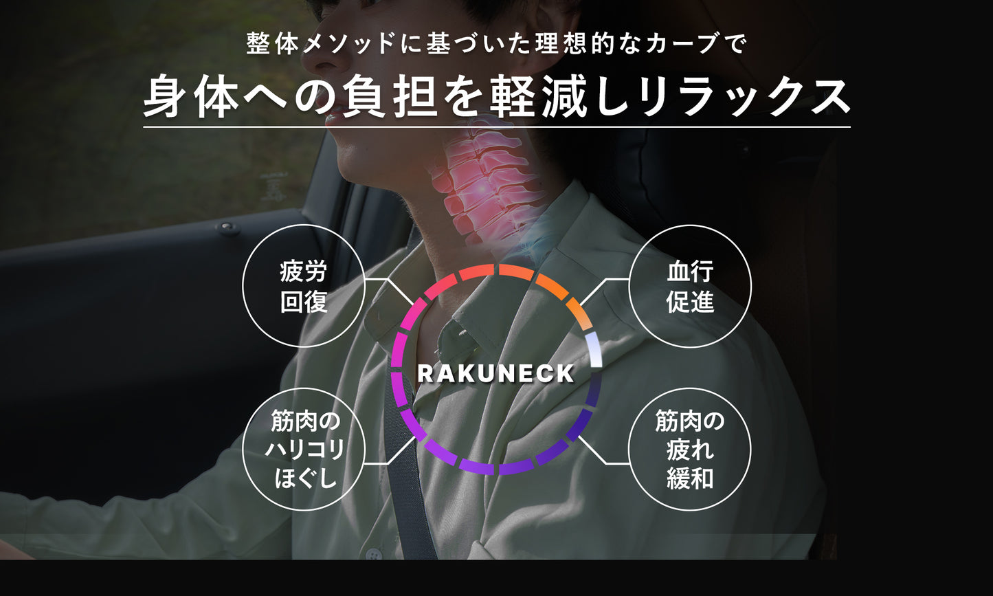 【CAR GRAPHIC掲載×専門家が推薦】RAKUNECK (ラクネック) ヘッドレスト取付ネックパッド